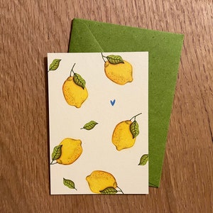 MINI-kaart - Kleine citroenen | DIN A7 | Gerecycled papier | Inclusief envelop