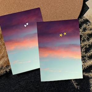 Carte pliante - Sans paroles | Étoiles | jumeaux | carte de condoléances | carton recyclé