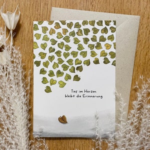 Carte pliante - Au fond du cœur | Carte de condoléances | Carton recyclé