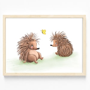 Small hedgehogs | A4 | A5 | Fine Art paper made of bamboo fibres