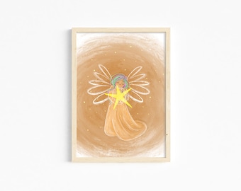 Angel | Poster |  DIN A4 | A5 | Children's room | Illustration | Fine Art Paper