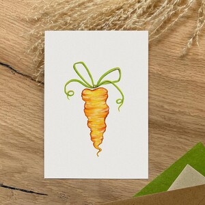 Zanahoria - Postal | Tarjeta de Pascua | Papel de Bellas Artes | Incluye sobre