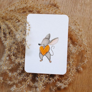 MINIkarte - Herzmaus | DIN A7 | Recyclingpapier