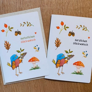 Autunno - carta piegata | Carta riciclata | Busta inclusa
