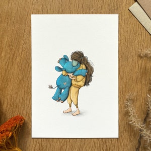 abrazo - postal | mejórate pronto | amistad | DIN A6 | cartón reciclado