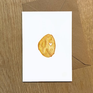 Chipsliebe- Postkarte/Wandbild - Kartoffelchip | Illustration | Aquarell | Fine Art Papier