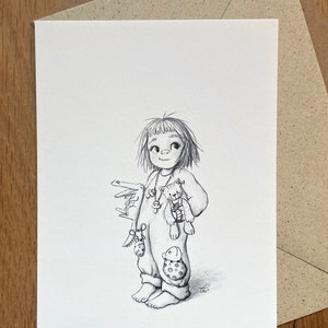 Filles - Carte postale / Murale | Papier Fine Art | Enveloppe incluse
