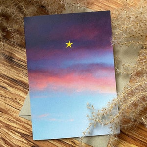 Tarjeta plegable - Sin palabras | estrella en el cielo | cartón reciclado