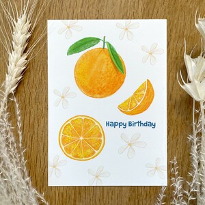 Compleanno arancione - Cartolina | Buon compleanno | DIN A6 | Carta per belle arti