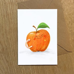 Happy Apple - Postcard | DIN A6 | Mural | Papel de Bellas Artes