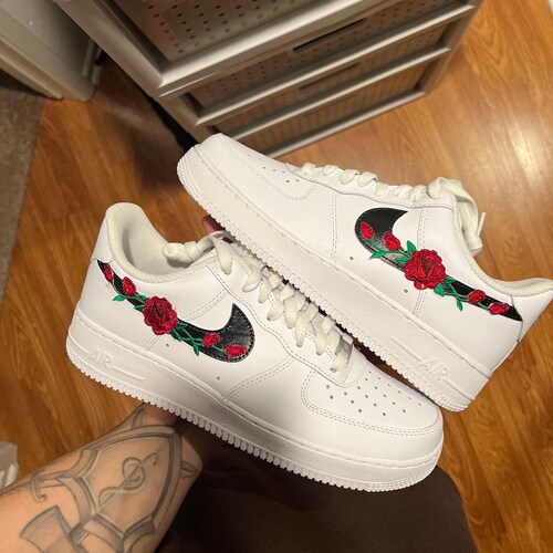 Red Rose Air Force 1 Af1 Custom Unisex Shoes Sneakers - Etsy