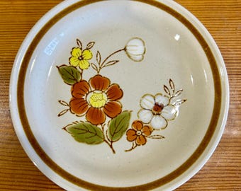 ヴィンテージ70年代花柄ブレッドプレート レトロ ミッドセンチュリー