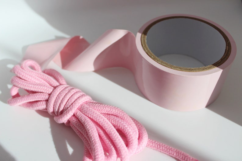 Bondage rope & tape shibari pink pastel restraints ddlg abdl bdsm kink adult sex toy torture submissive sub babygirl 