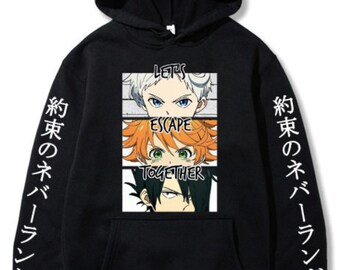 FGYUI The Promised Neverland Hoodie Pullover Anime Cosplay Sweatshirt for Teens/Kids/Adults