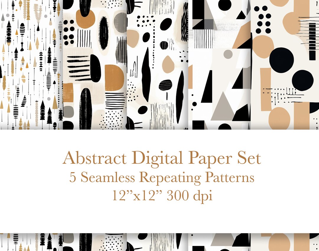 Modern Abstract Digital Paper Pack - Etsy