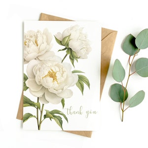 Peony Floral Thank You Card Blank image 2