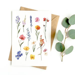 WildFlowers Botanical Greeting Card (BLANK PACK OF 3)