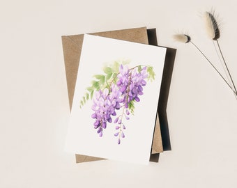 Wisteria Botanical Greeting Card (BLANK PACK OF 3)