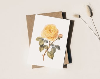 Yellow Rose Botanical Greeting Card (BLANK PACK OF 3)