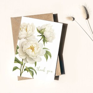 Peony Floral Thank You Card Blank image 3