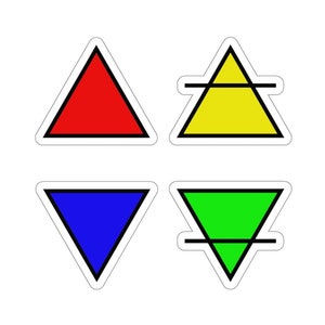 The 4 Elements Alchemical  Fire, Earth, Air, Water Alchemist Sticker Pack