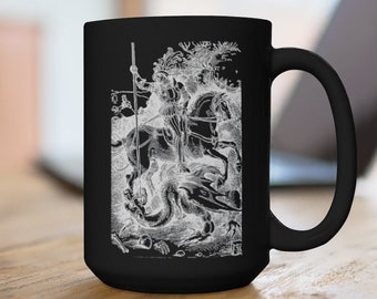 Saint George and the Dragon Large Black Mug 15oz