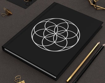 Seed of Life Sacred Geometry Circle Flower of life Hardcover Journal Notebook