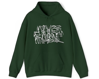 Cernunnos celtic Hoodie. Gundestrup Cauldron Hooded Sweatshirt