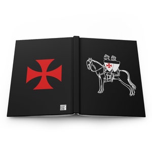 Knights Templar Symbol. Templar Journal. Hard cover with lines.