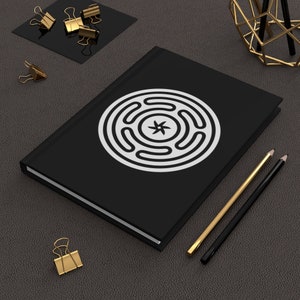 Hecate&#39;s Wheel, Stropholos of Hecate, Wicca symbol Hardcover Lined Journal Matte