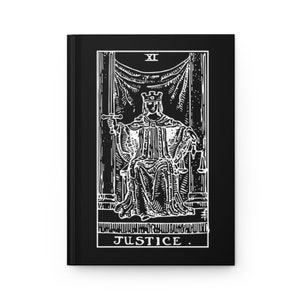 Justice Tarot Rider-White Hardcover Journal notebook diary with lines