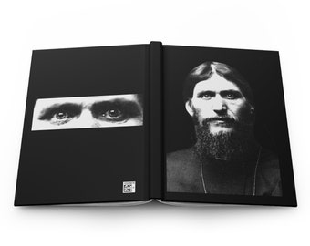 Rasputin Hardcover Journal with lines. Front and Back image