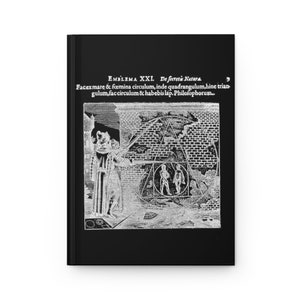 De secretis natura. Alchemical emblem XXI. Hardcover Alchemical Journal with lines