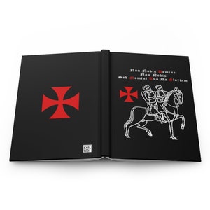 Knights Templar. templar Symbol and motto. Hardcover Journal with lines.