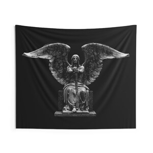 Angel of Death Victorious. Gothic Angel Wall Tapestry, Haserot angel. Spiritual Wall Hanging, Bedroom Decor, Gothic Art for Living Spaces
