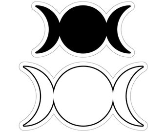 Triple Goddess Moon Phase Crescent Waxing Moon Sticker - 2 stickers sheet
