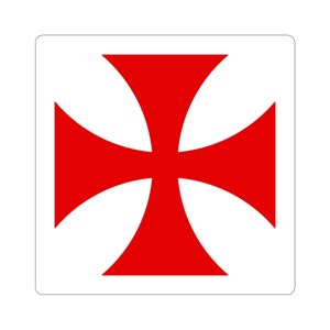 Knight Templar Cross, Red and White Sticker