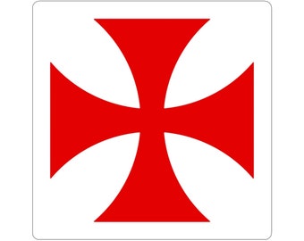 Cruz Templaria Caballero, Pegatina Roja y Blanca
