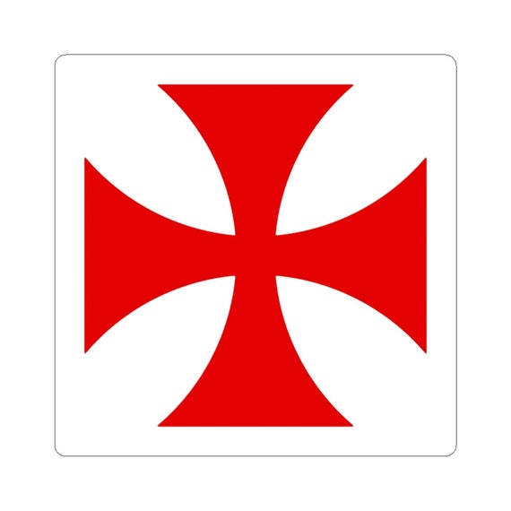 Knights Malta Templar Red Cross Car Bumper Sticker - 3.5 Inch Glossy Decal