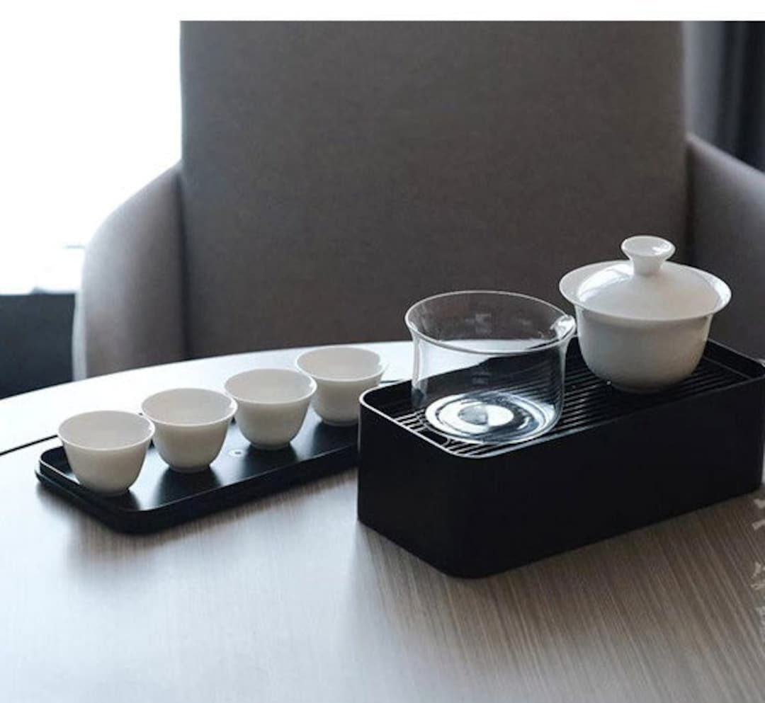 Gong Fu Tea Set White Procelian Gaiwan Tea Set Travel Tea Set A Complete Gaiwan Tea Set Chinese
