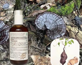 Champú para el crecimiento del cabello Joy Garden He Shou Wu: Fo-Ti, hongo Reishi, cápsula de jabón.