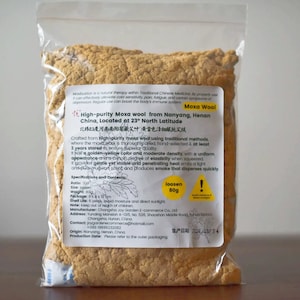 Moxa Wool  from Nanyang  Henan  gentle yet stable penetrating warmth emit a light and pure mugwort scent high-purity moxa wool made 80g