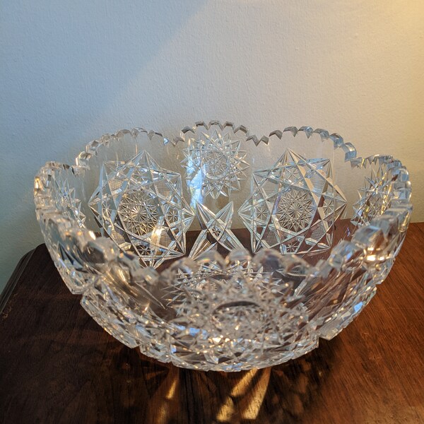 Antique Crystal Bowl Etsy