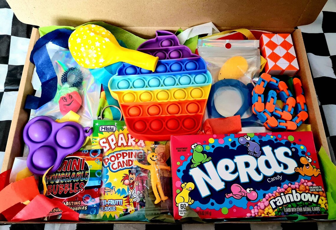 Fidgets n Sweet box Fidget toy Birthday box. Gift set Etsy