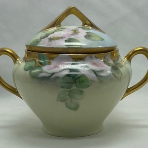 Antique Epiag Sugar Bowl, Epiag Royal Czechoslovakian, Epiag Royal China, Rose Antique Sugar Bowl