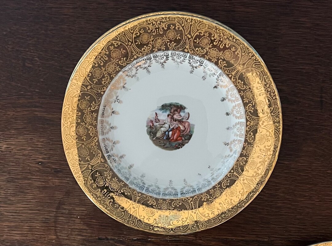 22kt Gold Victorian Style Plates Gold Victorian Plates Etsy