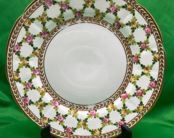 Antique Rouen R Briggs Co Plates, Hand Painted Rouen China, Hand Painted Antique Dinner Plates, Antique Rouen China, Antique Floral China