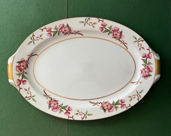 Narumi Cherry Blossom 17” Platter, Narumi Serving Platter, Cherry Blossom Platter, Large Floral China Platter