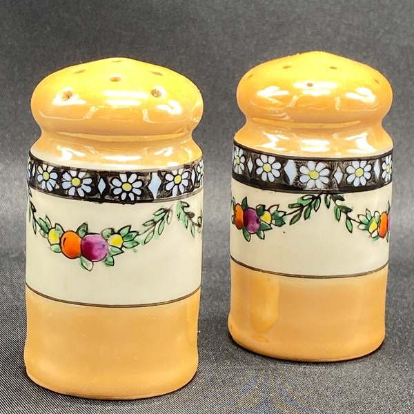 Japanese Lustreware Salt and Pepper Shakers, Porcelain Salt and Pepper Shakers, Lustreware Shakers