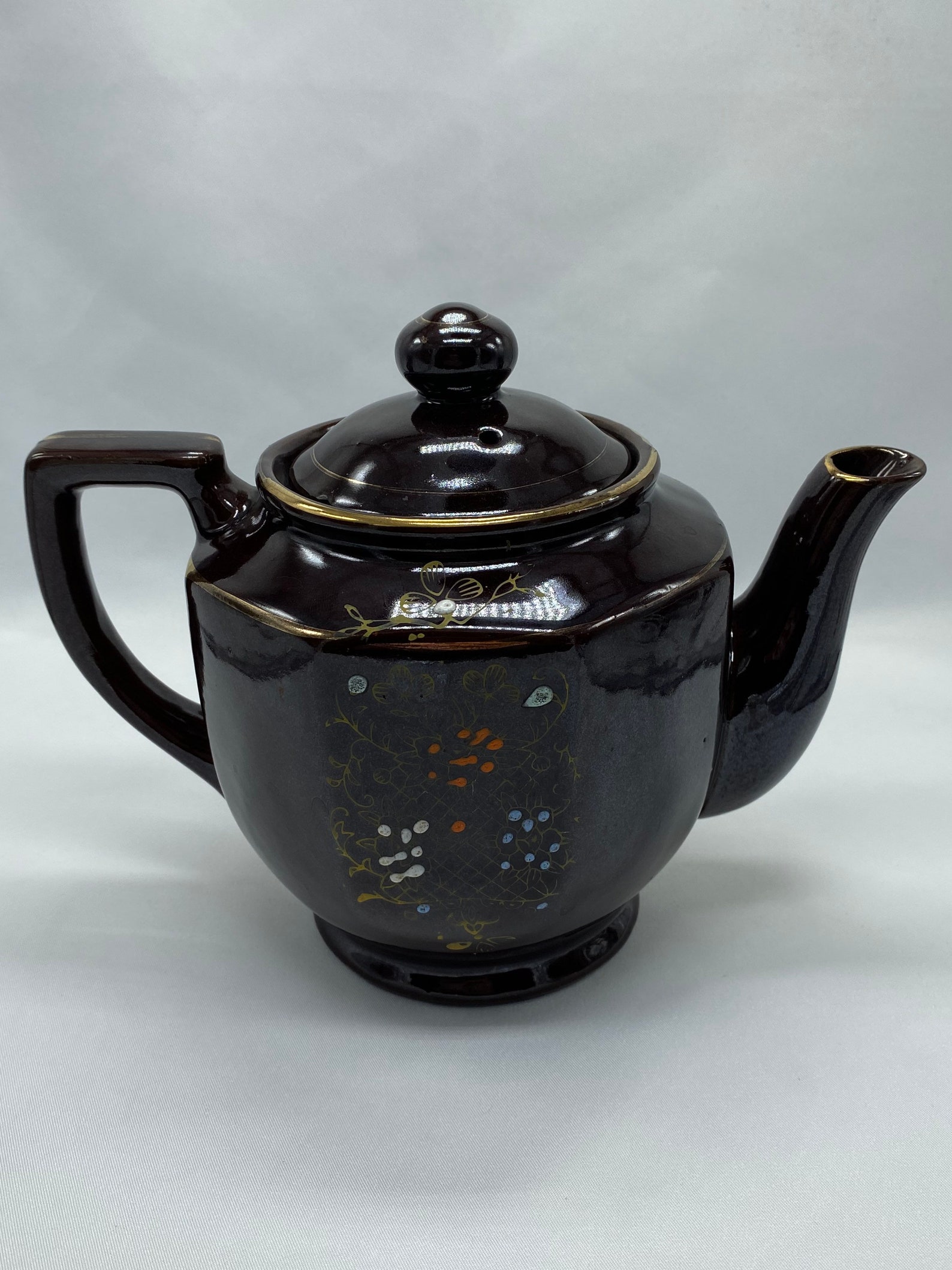 Japanese Redware Moriage Teapot and Lid 1940s Japanese Etsy